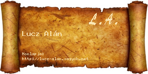 Lucz Alán névjegykártya